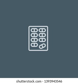 Pills vector icon. Pills concept stroke symbol design. Thin graphic elements vector illustration, outline pattern for your web site design, logo, UI. EPS 10.