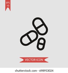 Pills vector icon, illustration symbol