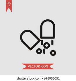 Pills vector icon, illustration symbol