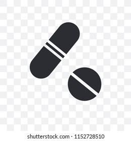 Pills vector icon isolated on transparent background, Pills logo concept