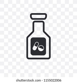 Pills vector icon isolated on transparent background, Pills logo concept