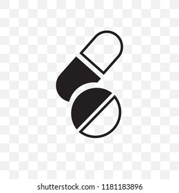 Pills vector icon isolated on transparent background, Pills logo concept