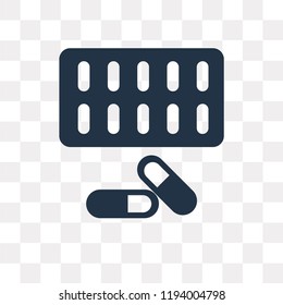 Pills vector icon isolated on transparent background, Pills transparency concept can be used web and mobile