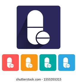 Pills vector icon , lorem ipsum Flat design