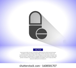 Pills vector icon , lorem ipsum Flat design