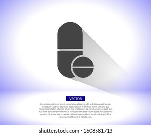 Pills vector icon , lorem ipsum Flat design