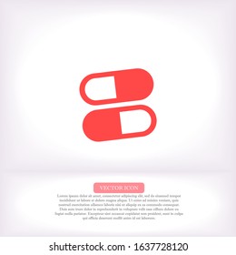 Pills vector icon , lorem ipsum Flat design