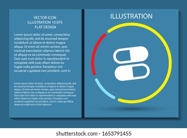 Pills vector icon , lorem ipsum Flat design