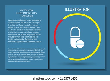 Pills vector icon , lorem ipsum Flat design