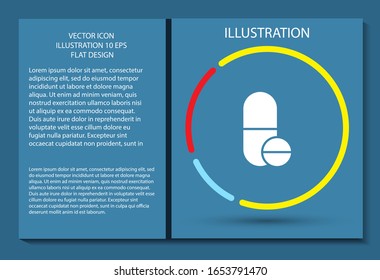Pills vector icon , lorem ipsum Flat design