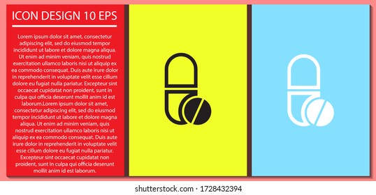 Pills vector icon , lorem ipsum Flat design