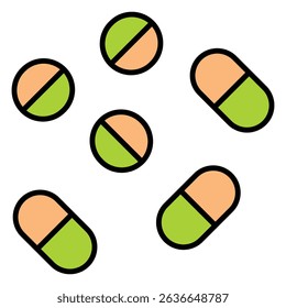 Pillen-Vektorsymbol für die Verwendung in der Pharmaindustrie