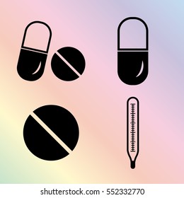 Pills - vector icon;  set
