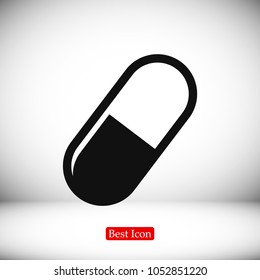 pills vector icon, stock vector illustration flat design style