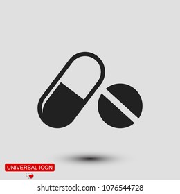 pills vector icon, stock vector illustration flat design style