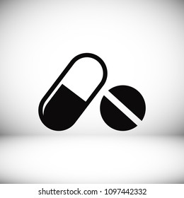 pills vector icon, stock vector illustration flat design style