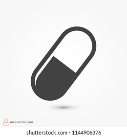 pills vector icon, stock vector illustration flat design style