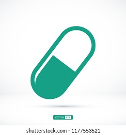 pills vector icon, stock vector illustration flat design style