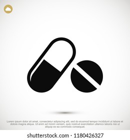 pills vector icon, stock vector illustration flat design style