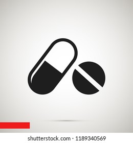 pills vector icon, stock vector illustration flat design style