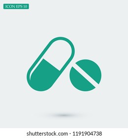 pills vector icon, stock vector illustration flat design style