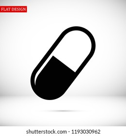 pills vector icon, stock vector illustration flat design style