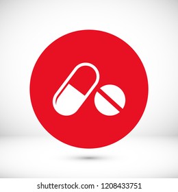 pills vector icon, stock vector illustration flat design style