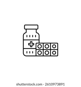 Pills vector illustration line icon icons design