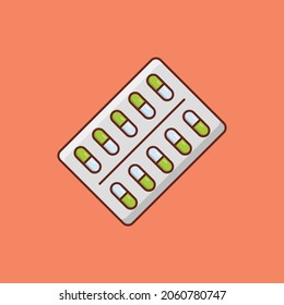 píldoras Ilustración vectorial en un fondo transparente. Símbolos de calidad premium. Icono de color plano de línea vectorial para el concepto y el diseño gráfico.