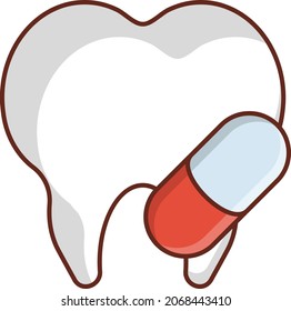 pills Vector illustration on a transparent background. Premium quality symbols.Vector line flat color icon for concept and graphic design.