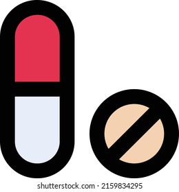 Pills Vector illustration on a transparent background.Premium quality symmbols.Stroke vector icon for concept and graphic design.