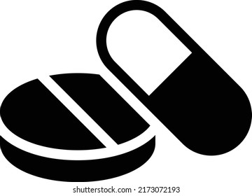 Píldoras Ilustración vectorial en un fondo transparente.Símbolos de calidad premium.Icono vector glifos para el concepto y diseño gráfico.