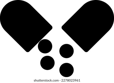 píldoras Ilustración vectorial en un fondo transparente. Símbolos de calidad superior. Iconos vectoriales de glifos para diseño de conceptos y gráficos. 
