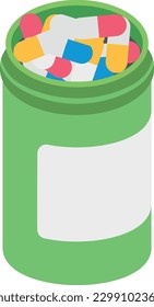 pills Vector illustration on a transparent background. Premium quality symbols. Flat icons for concept and graphic design.
