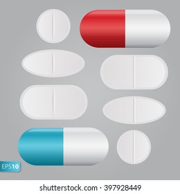 Pills vector isolated on white background