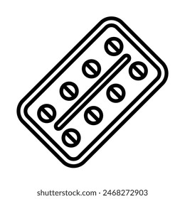 Pills Vector Line Icon Design
