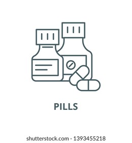 Pills vector line icon, linear concept, outline sign, symbol