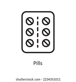 Pills  Vector Outline Icon Design illustration. Medical Symbol on White background EPS 10 File
