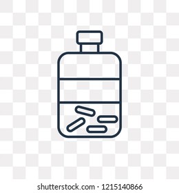 Pills vector outline icon isolated on transparent background, high quality linear Pills transparency concept can be used web and mobile
