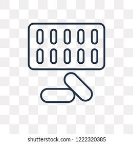 Pills vector outline icon isolated on transparent background, high quality linear Pills transparency concept can be used web and mobile