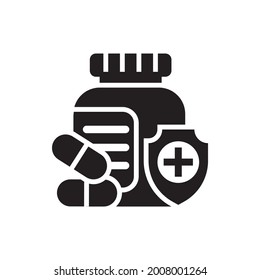 Pills vector solid icon. EPS 10 file Nursing and Midwifery symbol