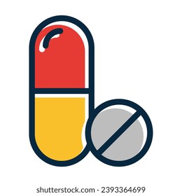 Pills Vector Thick Line Filled Dark Colors Icons For Personal And Commercial Use.
