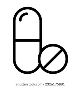 Pills Vector Thick Line Icon For Personal And Commercial Use.
