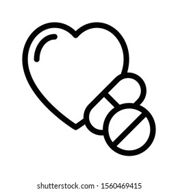 pills vector thin line icon 