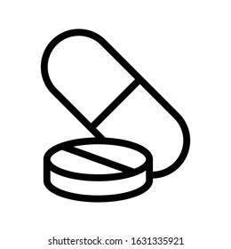 pills vector thin line icon 