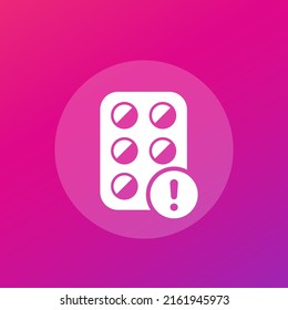 pills warning icon, vector art