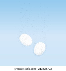 Pills in water. Vector illustration