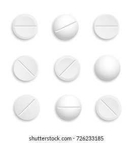 Pills white in blister package for tablet vector Illustration design.