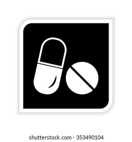 Pills -  white vector icon