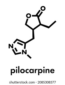 Pilocarpine Drug Molecule. Skeletal Formula.